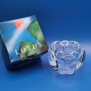 Vintage Holmegaard 1825 Lotus Glass Votive Candleholder with Box